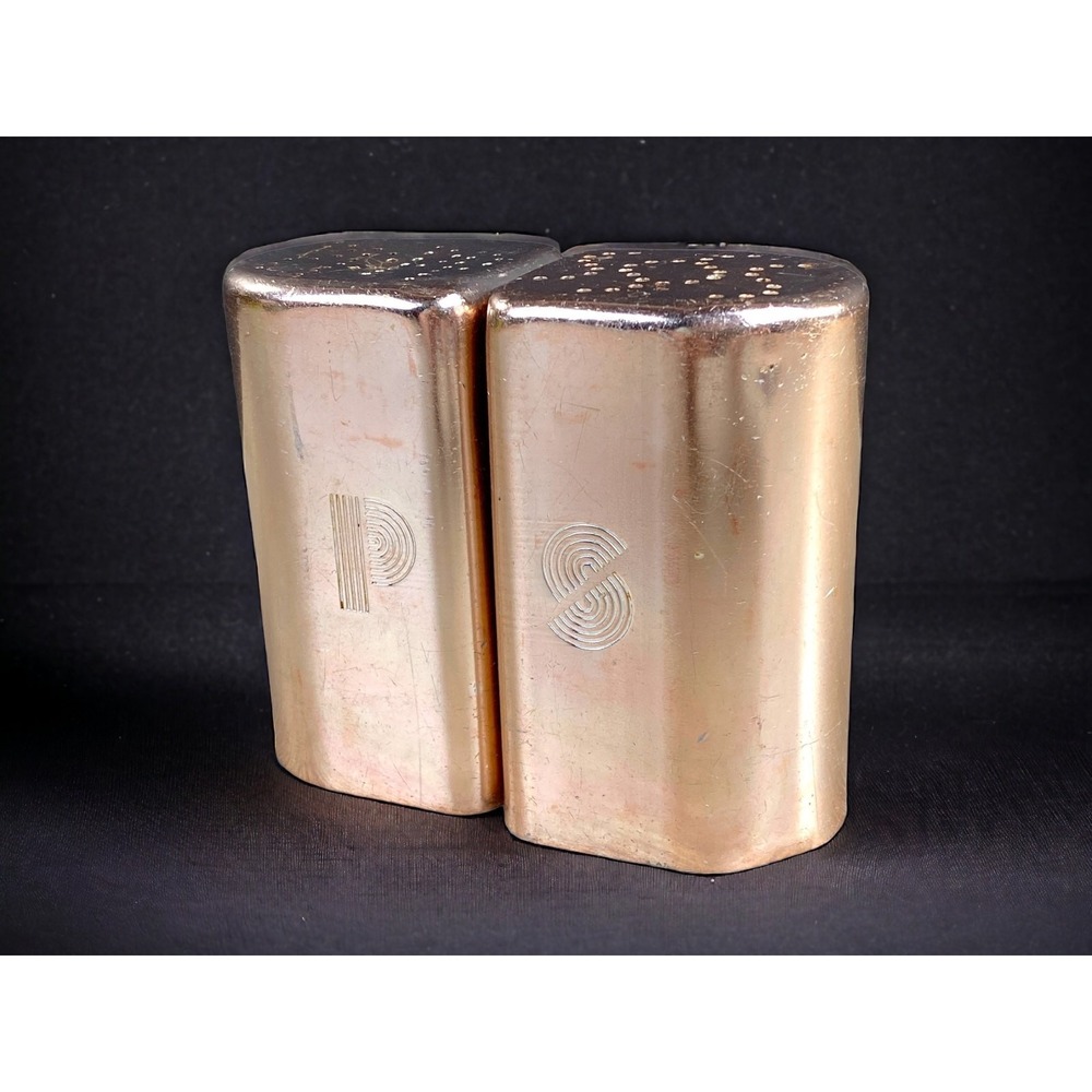 MCM‎ Copper Look Aluminum Salt Pepper Shakers Possibly Mirro